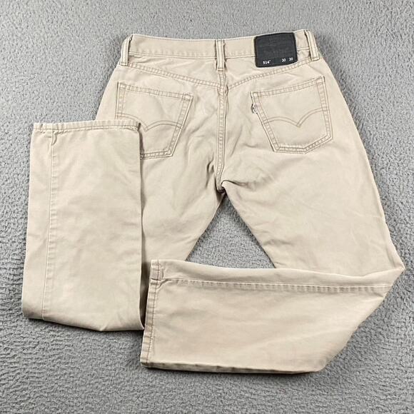 Levi's 514 Slim Straight Jeans Men's 30x30 Beige Khaki Causal Outdoors - Picture 1 of 10